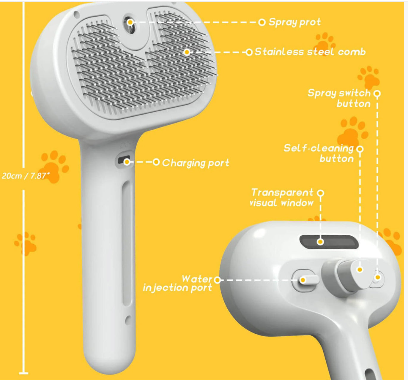 Pet Steam Brush for Cats And Dogs