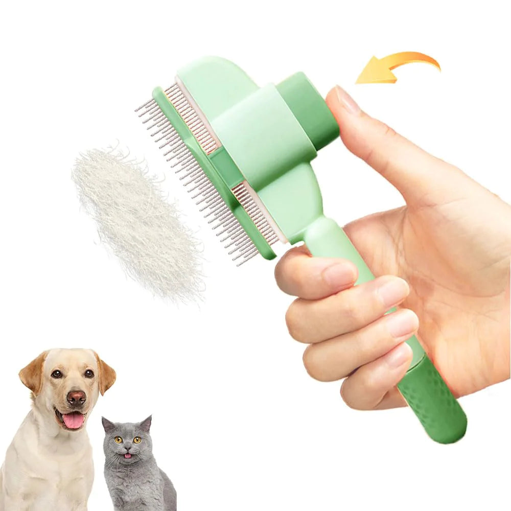 Pet Hair Flea Comb with Release Button
