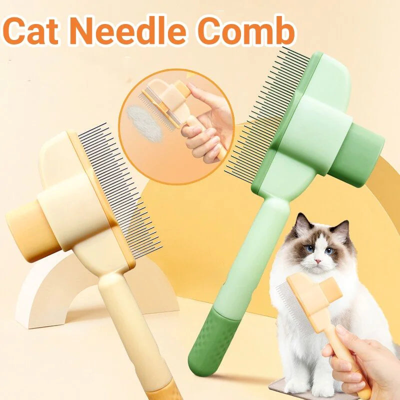 Pet Hair Flea Comb with Release Button