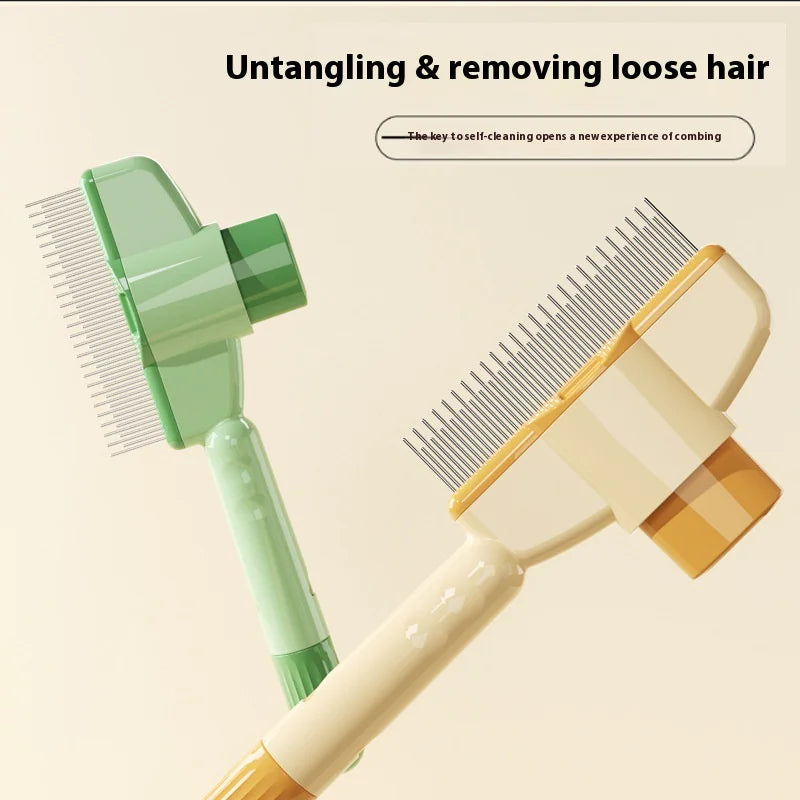 Pet Hair Flea Comb with Release Button