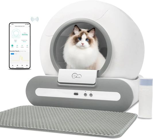 DOEL Self-Cleaning Cat Litter Box – 65L Automatic Smart Litter Box with APP Control & Safety Protection