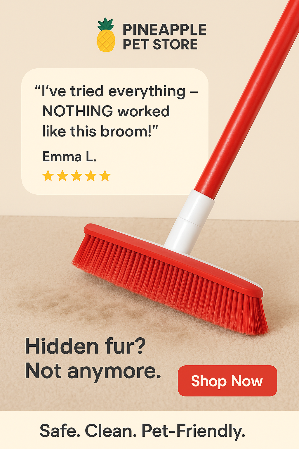 Stubborn - sticky Fur Remover Broom