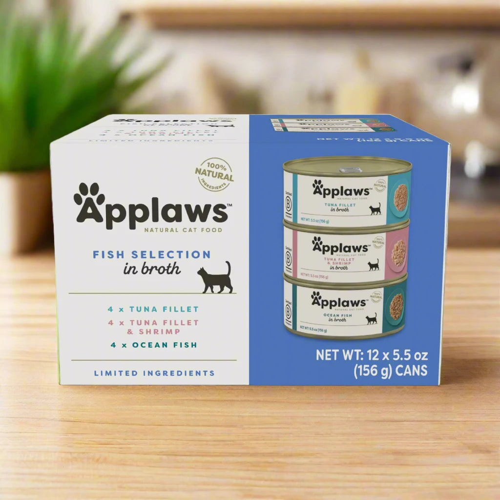 Applaw Fish Selection Variety Pack in Broth (12 x 5.5oz Cans)