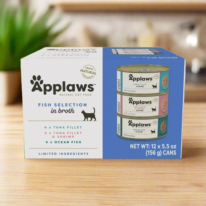 Applaw Fish Selection Variety Pack in Broth (12 x 5.5oz Cans)