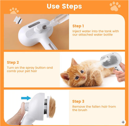 3 in 1 Pet Steam Brush for Cats And Dogs