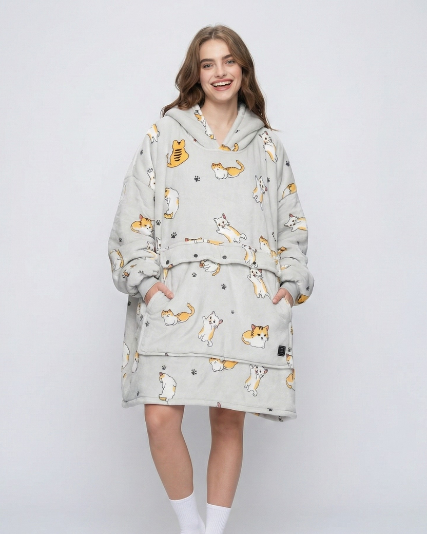 Cozy Self-Heated Hooded premium Blanket