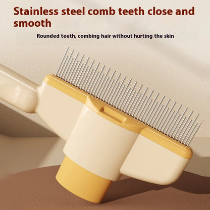 Pet Hair Flea Comb with Release Button